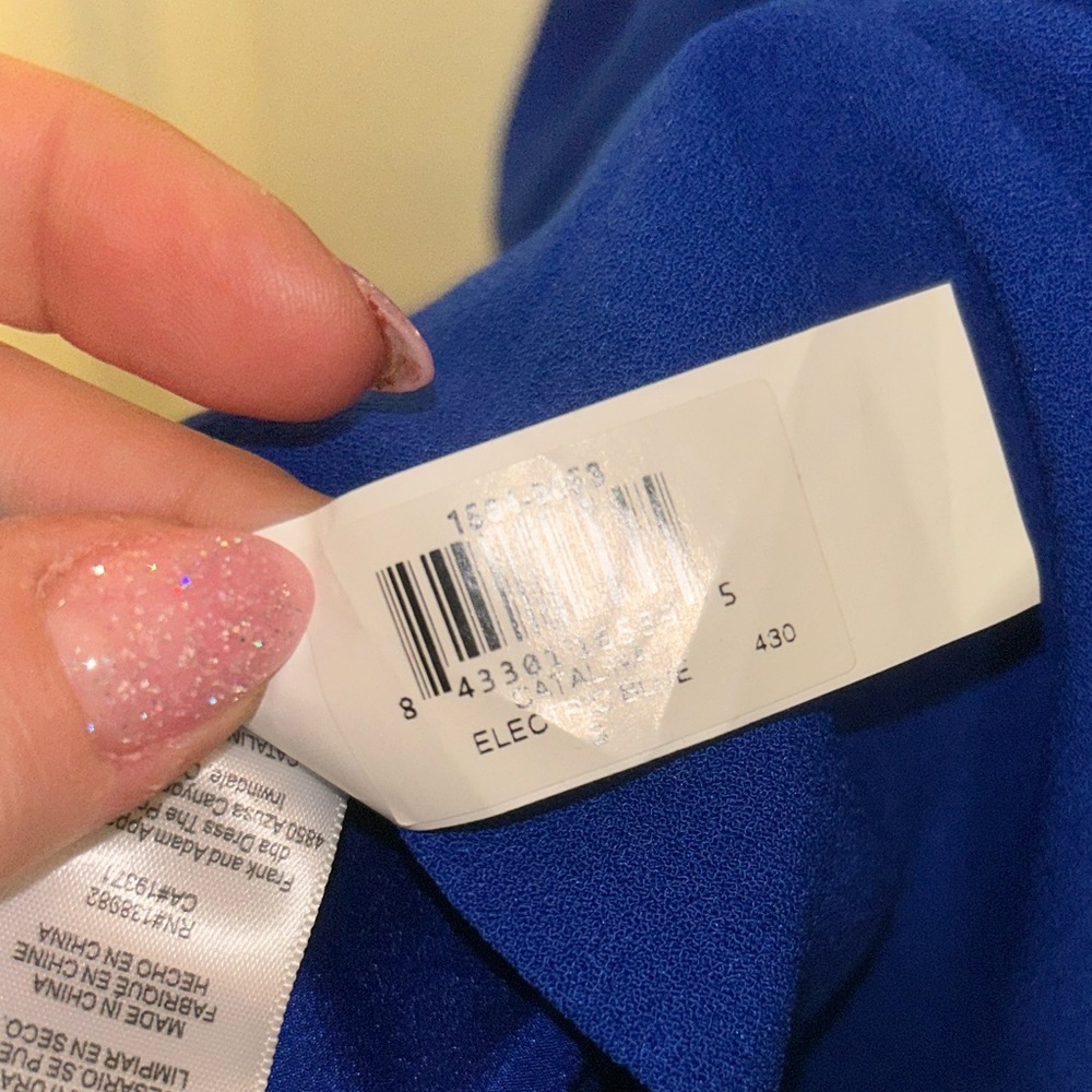 DRESS THE POPULATION Blue CATALINA Pocket FIT & FLARE Dress Size Small NWT - Picture 9 of 10